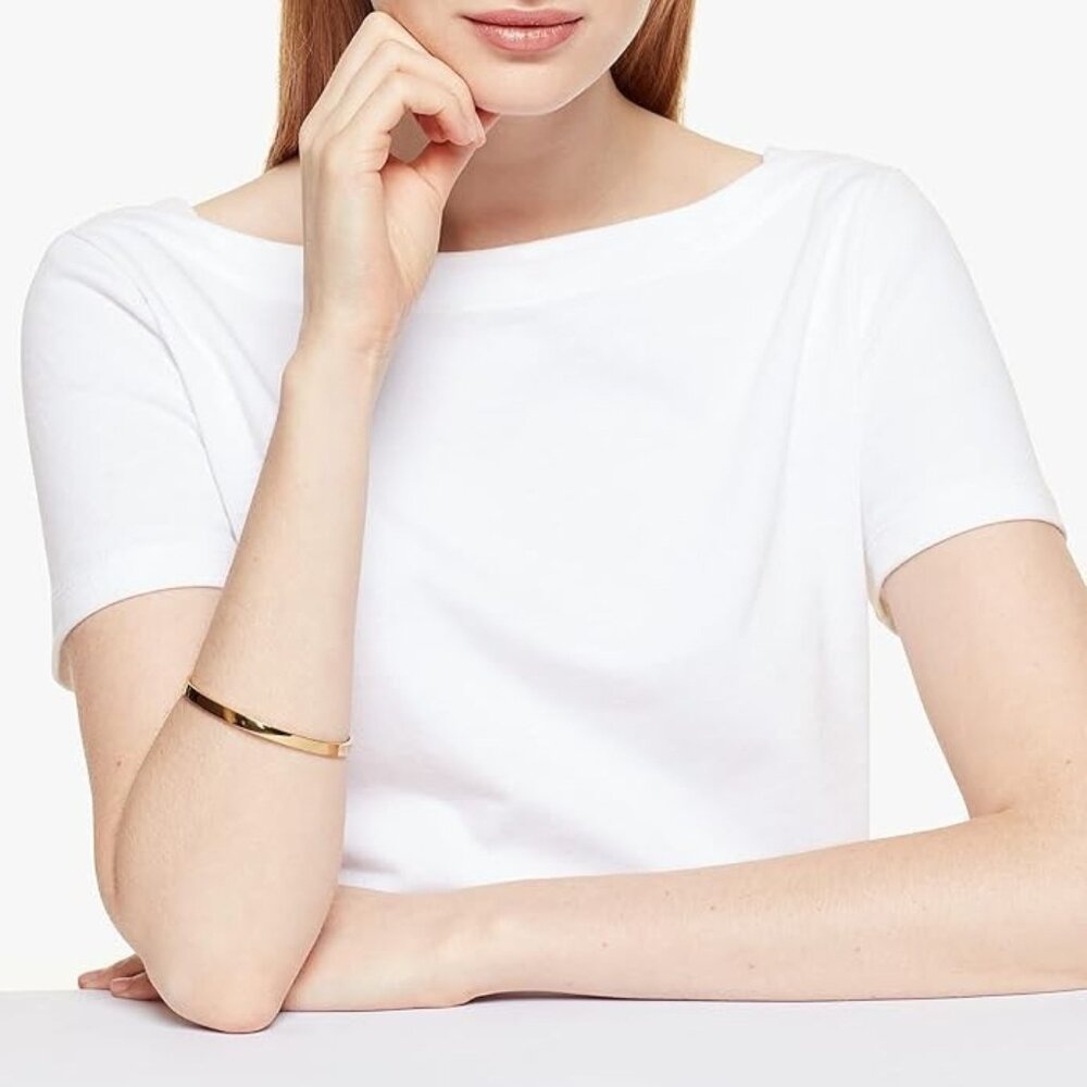 Kate Spade Heart of Gold Bangle Bracelet Gold Tone Minimalist NWT - Picture 4 of 4